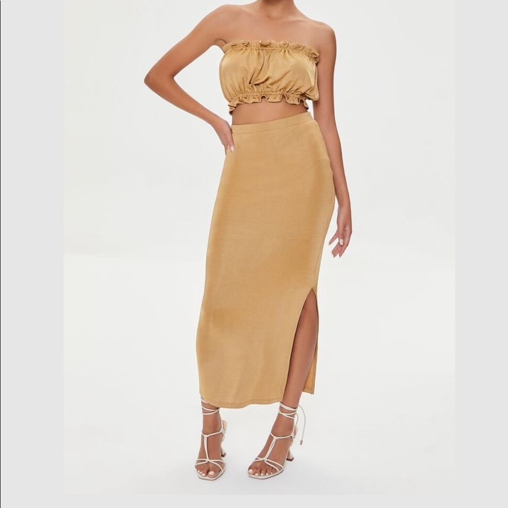 Forever 21 Crop Top and Maxi Skirt Set